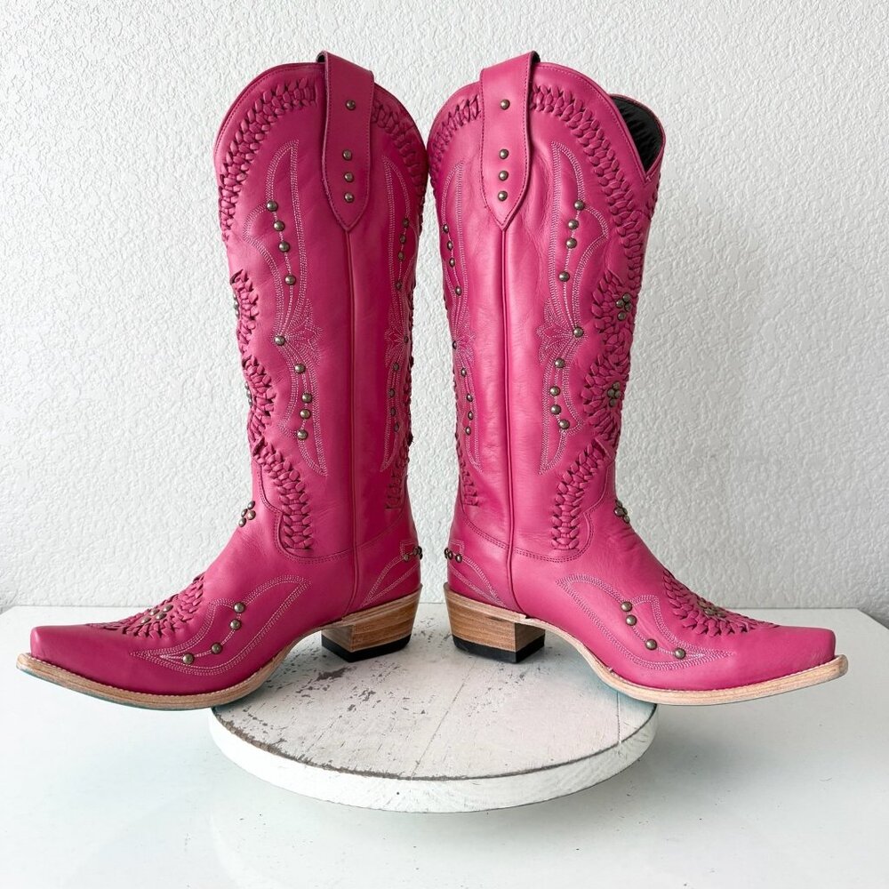 Lane COSSETTE Hot Pink Cowboy Boots Western Tall Snip Toe Size 9.5 - Picture 9 of 14